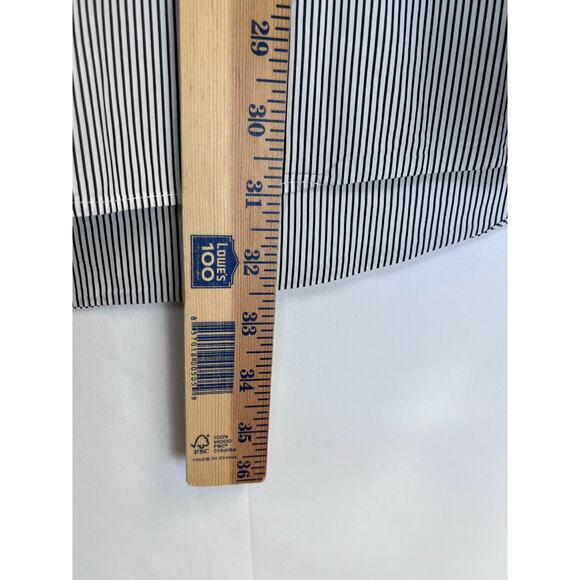 Ralph Lauren Men's 2XL White/Black Striped Button Down Preppy Shirt - Picture 6 of 7